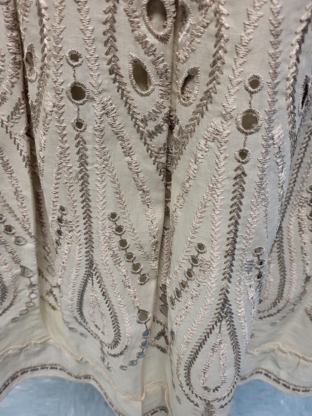 Talbots Bohemian Cream Embroidered Midi Skirt - Picture 3 of 13